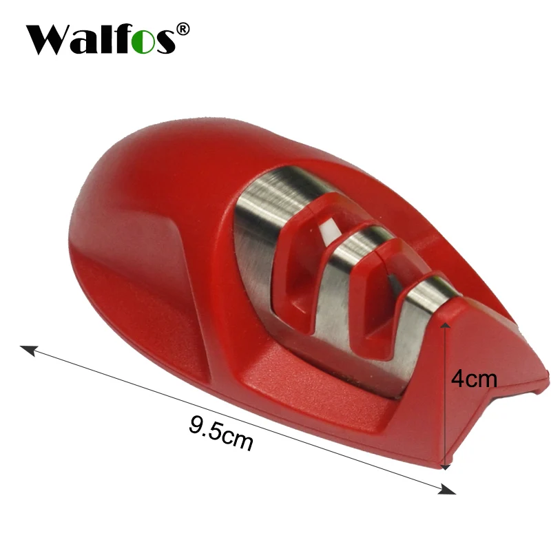 WALFOS Red Два этапа(алмаз и керамика) точилка для кухонных ножей точильный камень для дома точилка для ножей кухонные инструменты - Цвет: WALFOS Red