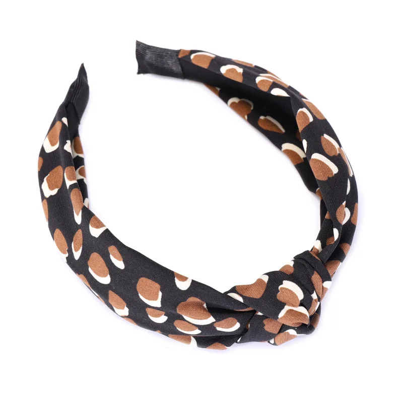 Women Korean Knotted Fabric Headband Girls Wholesale Hair Accessories Leopard Top Knot Hairband Ladies Fashion Head Pieces |