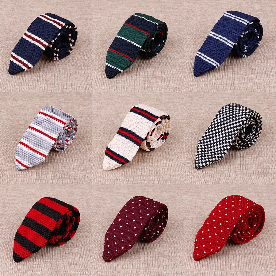 Мужские галстуки Галстук тканевый галстук трикотажный галстук с острым носком 5,5 см Модный мужской деловой Повседневный шерстяной галстук ...