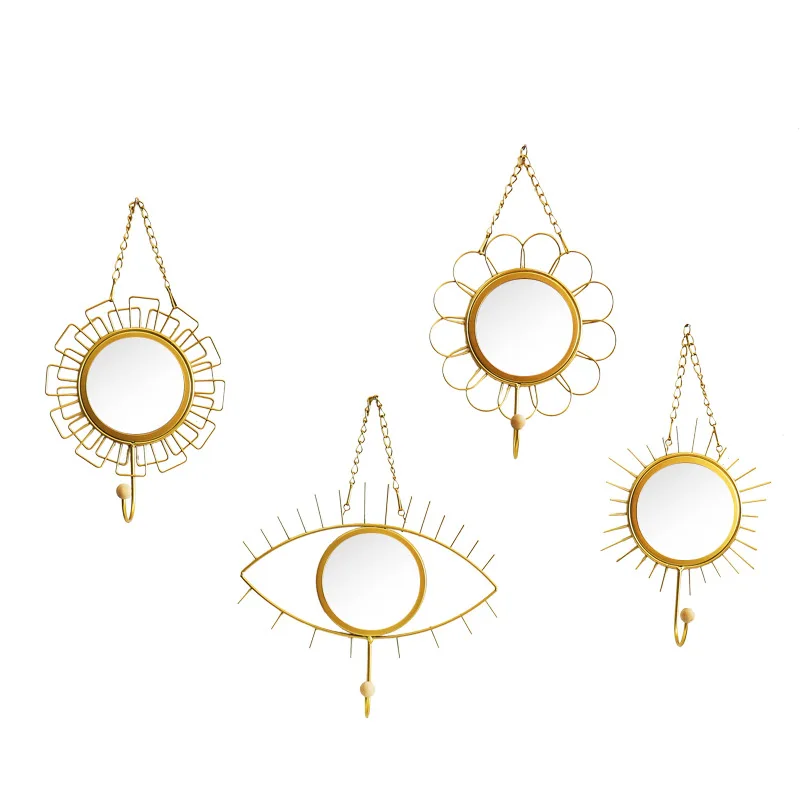 Скандинавские железные зеркальные крючки вешалка для кошелька настенное