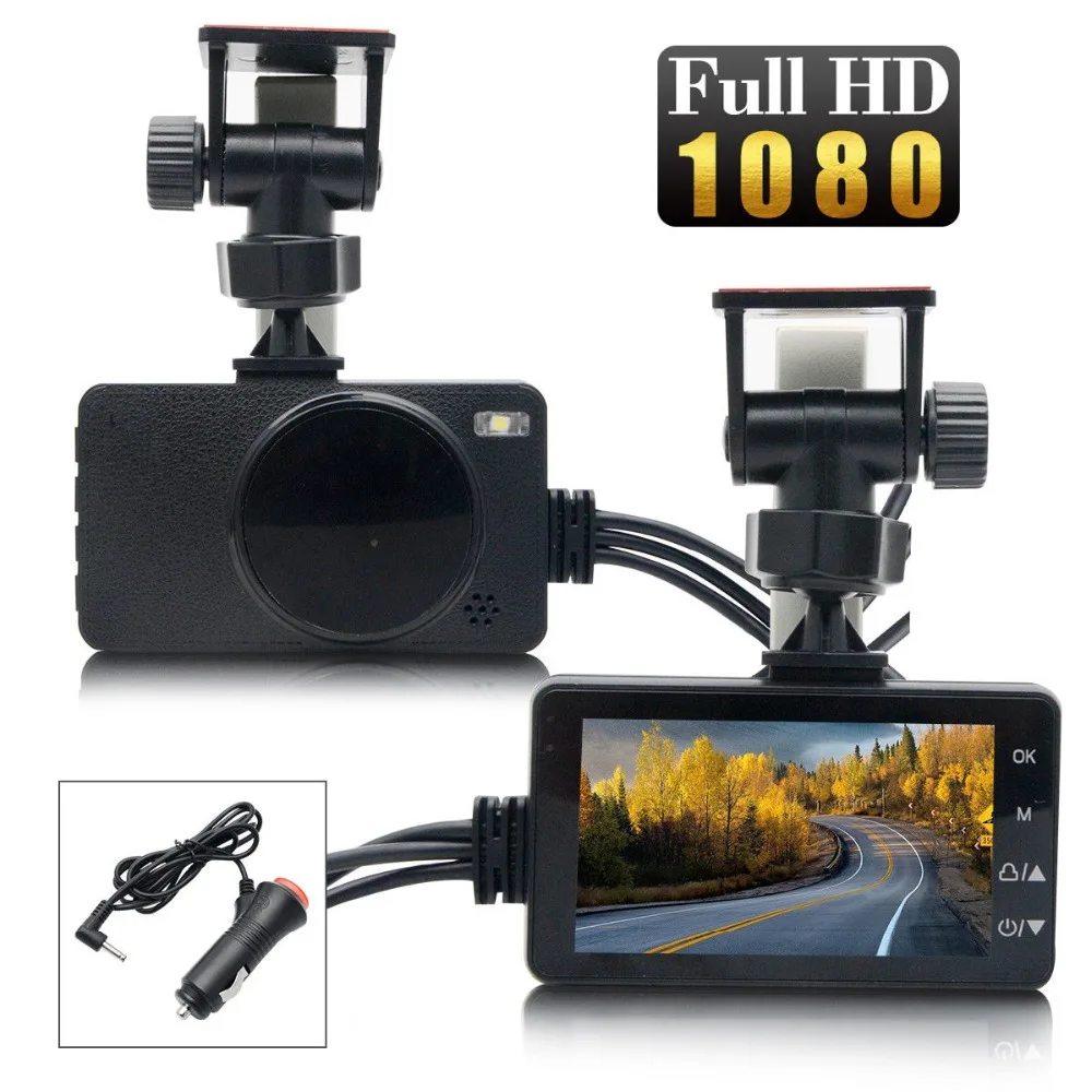 " lcd WiFi Двойная камера для мотоцикла dvr Dash Cam Full HD 1080 P/720 P Передняя и задняя Водонепроницаемая камера gps g-сенсор