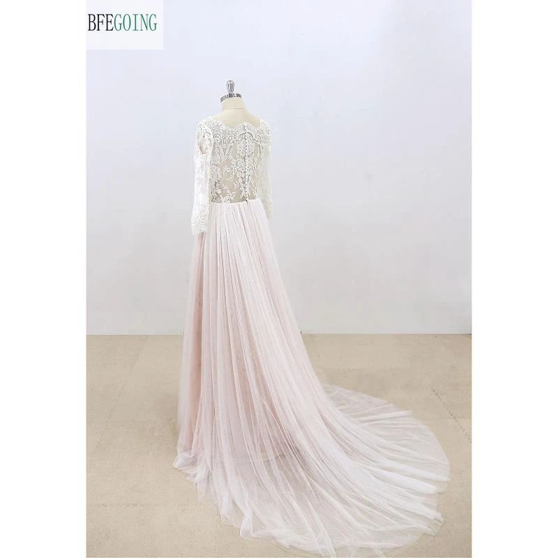 Цвет слоновой кости Кружевное платье с юбкой из тюля розовой подкладкой Бисер