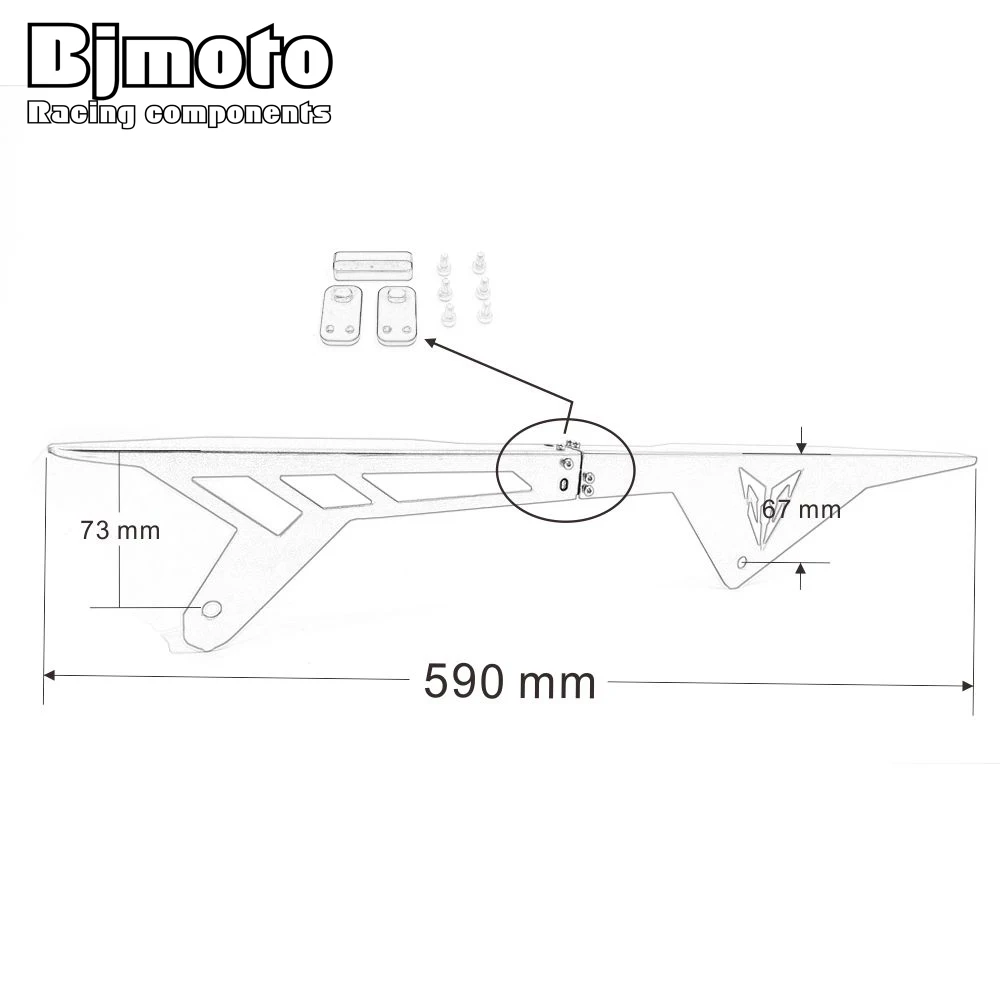 BJMOTO мотоцикл MT09 FZ09 CNC алюминиевая защита цепи защитная крышка для Yamaha MT 09 MT/FZ 2013 2020