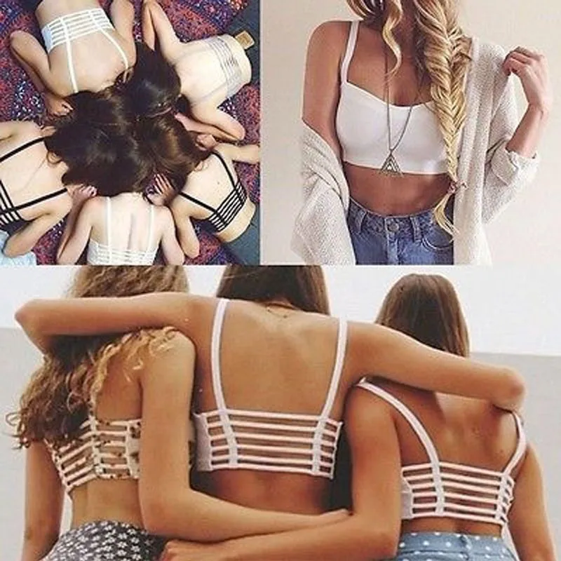 Женский бюстгальтер на бретельках Lette Сексапильный топ в полоску серого цвета