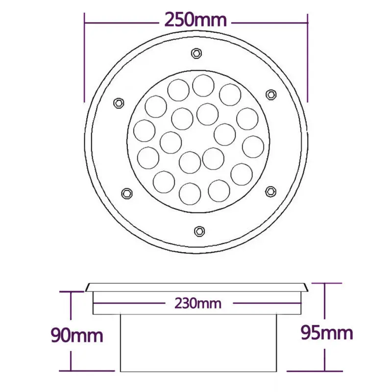 RGB и одноцветный светодиодный подземный светильник 18 Вт фотолампа/12 В