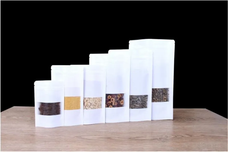6 шт./компл. белый из крафт-бумаги с замком ЗИП-Лок мешок набор образцов для