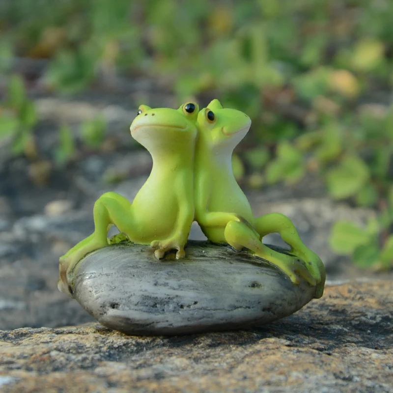 

Pastoral little frog resin ornaments creative micro landscape cute animal home accessories gift