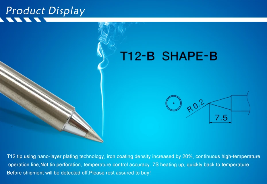QUICKO T12 серии T12-B T12-B2 T12-BL жало паяльника для FX-951 сварки железа станции 24V 75w 20000 пайка соединений