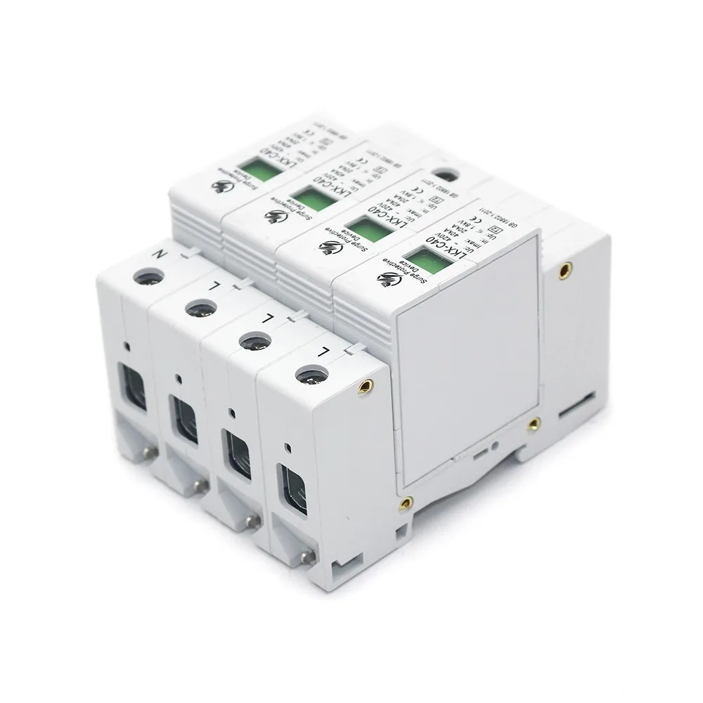 Горячая продажа C40 4P 20KA ~ 40KA 420V AC SPD дом Защита от перенапряжения защитное
