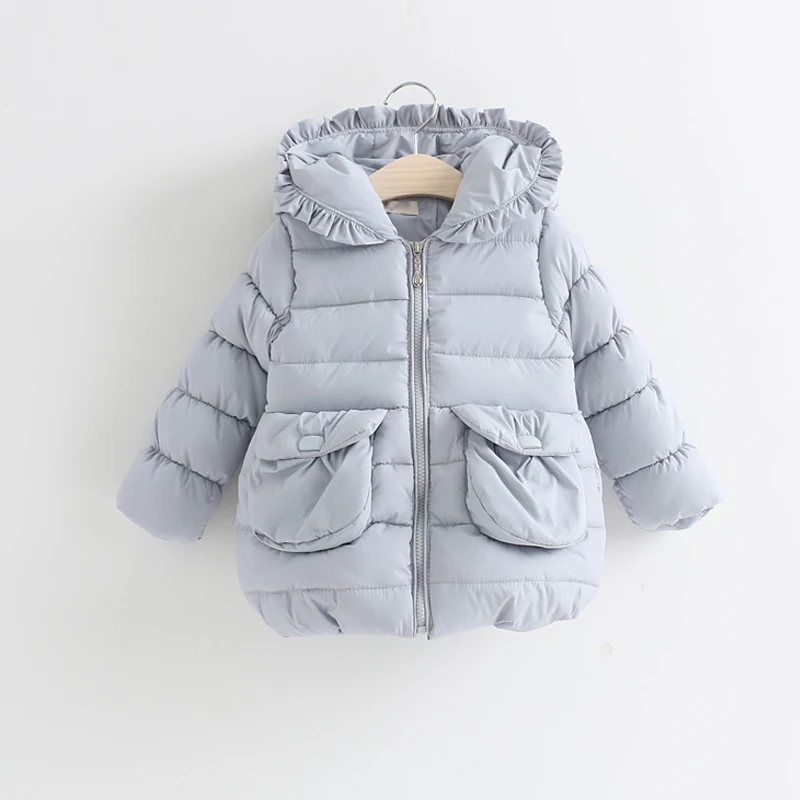 Новые 2016 Милые Девушки Зимой Пуховик С Капюшоном Пальто Детей теплый Толщиной