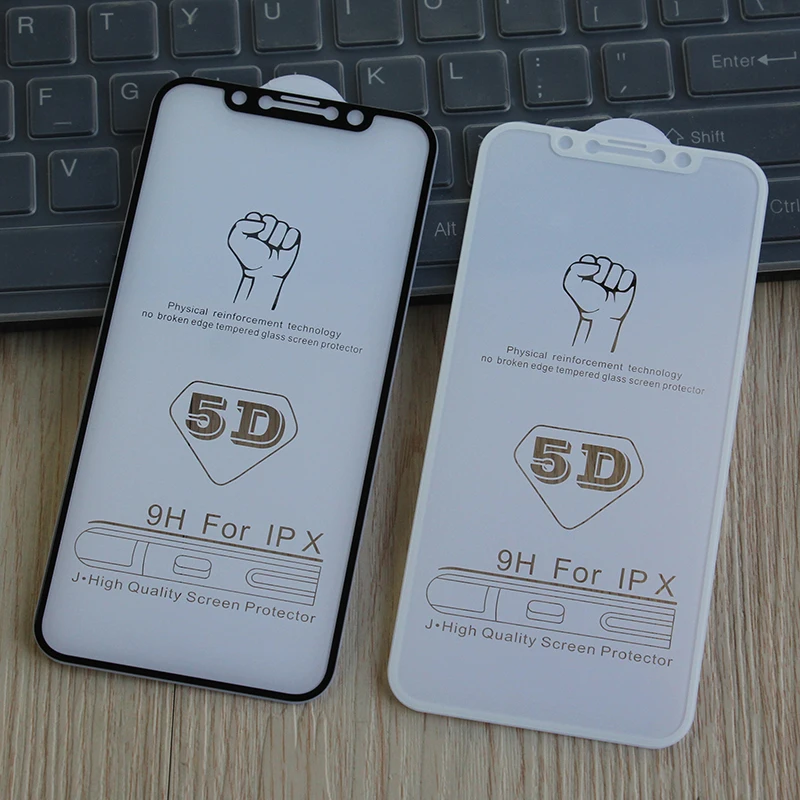 100 шт./5D изогнутая Защитная пленка для iPhone 6 6S 7 8 Plus X Edge с полным покрытием из