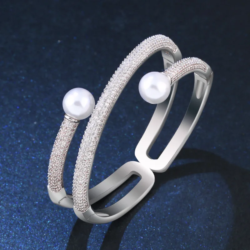 AAA CZ свадебные украшения золотой/Серебрянные хромированные длинные открытым