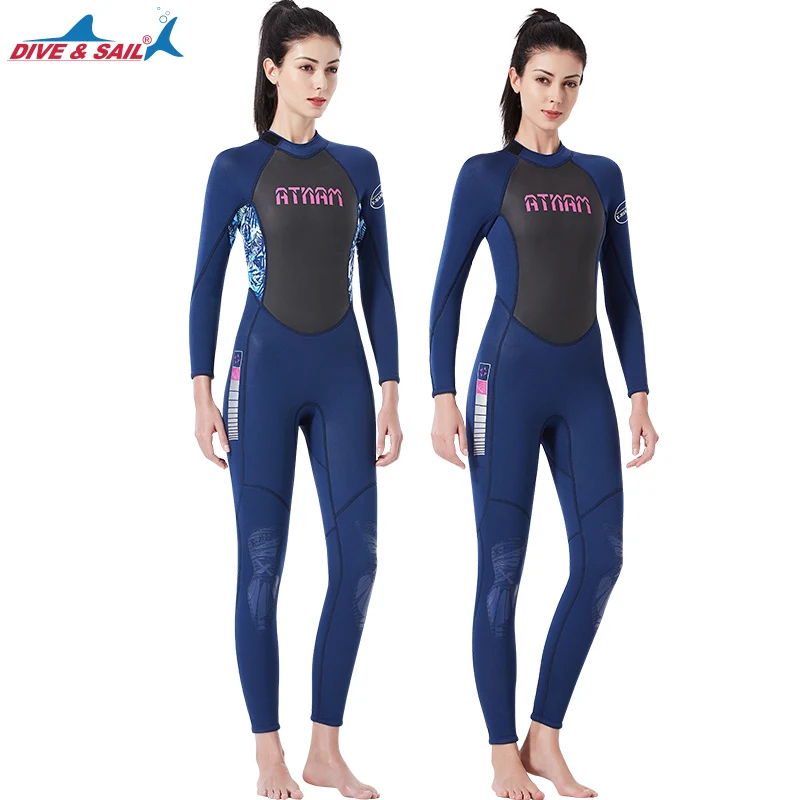 3mm quality Women Wetsuit Elastic Tight SCR neoprene long sleeved Diving suit color stitching Surf Equipment Jellyfish clothing | Спорт и