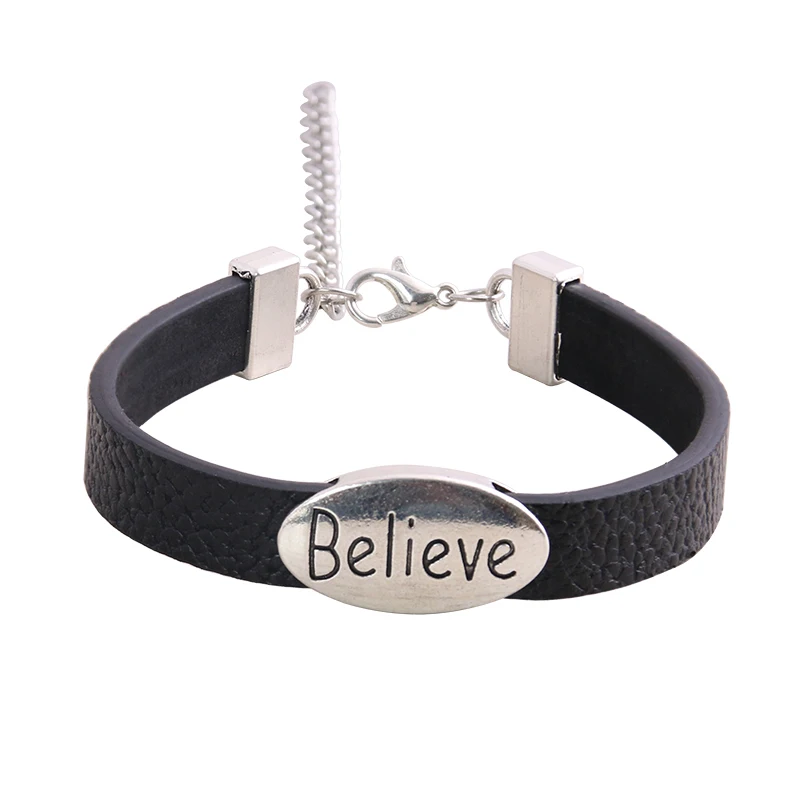 1 шт. 6 цветов браслет из искусственной кожи античный серебряный цвет с буквенным