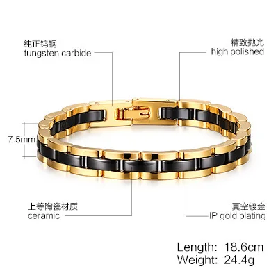 Классический два тона Вольфрам Сталь с черным Керамика Для Мужчин's женщин