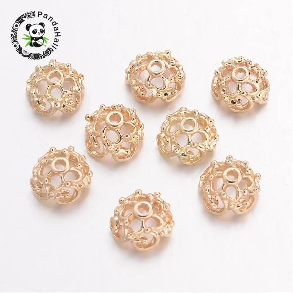 Колпачки для бусин из золотого сплава без свинца и никеля 9x5 мм отверстие: 1 |