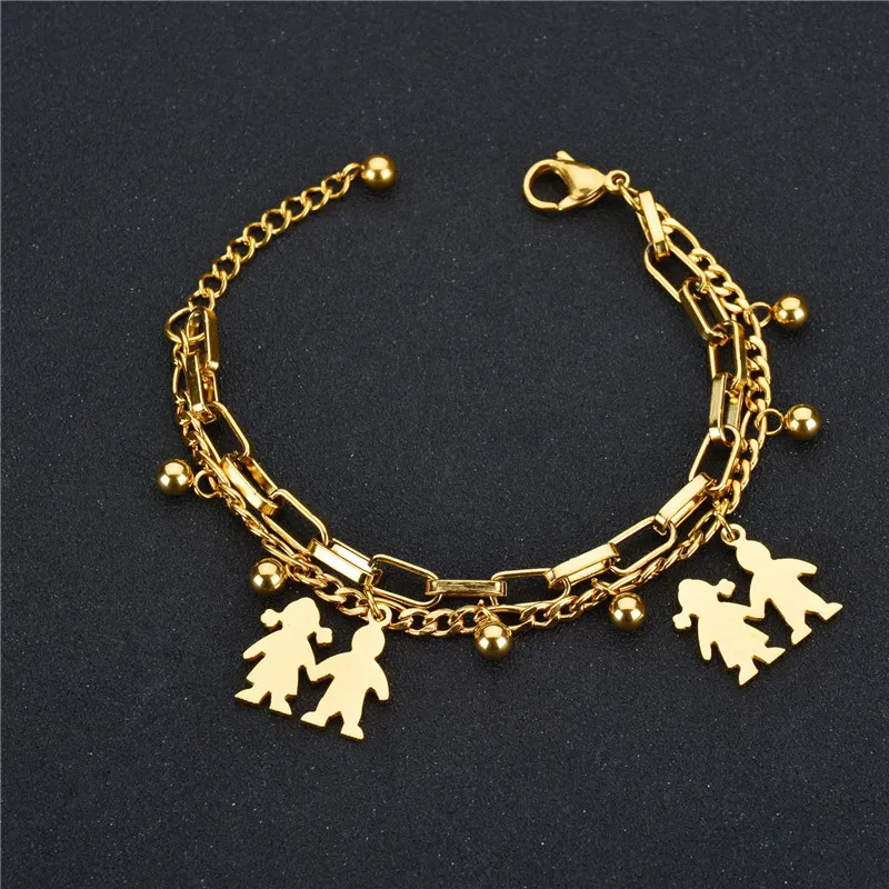 FairLadyHood Family Members Bracelet Stainless Steel Ladies Charm MOM DIY Custom Gift | Украшения и аксессуары