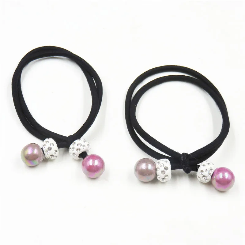 1PCS 2 Purple Balls Elastic Hair Bands For Girls Bohemian Headband Scrunchy Korean Fashion Kids Accessories Women 2018 |