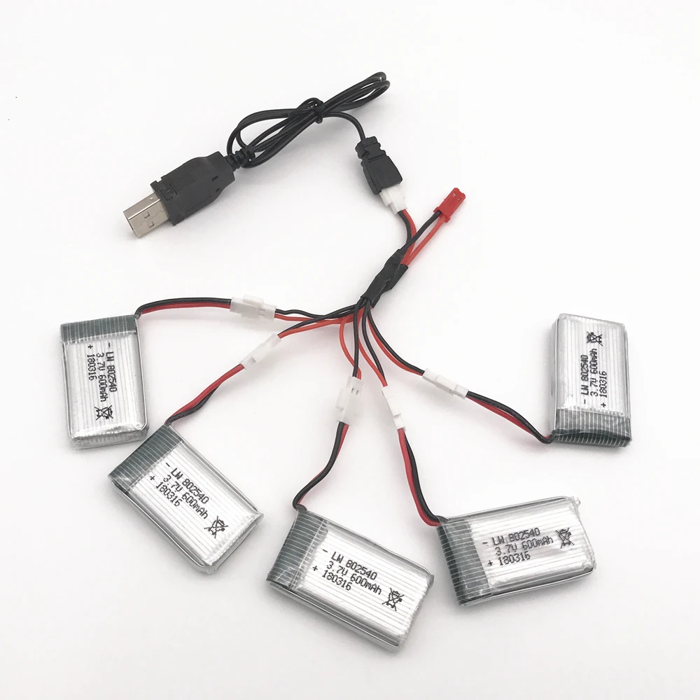 

3,7 V 600 mAh Lipo для X5 X5C X5SC X5SW 2,4G RC quadcopter 3,7 v 600 mah литий-полимерный аккумулятор с USB зарядным кабелем