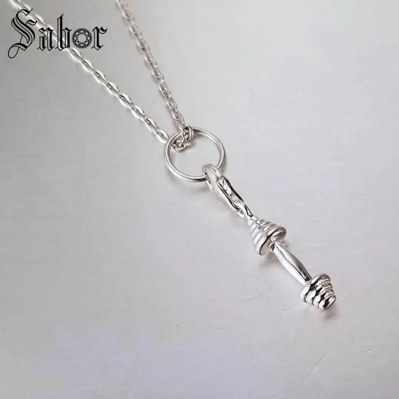 Модные Серебряный цвет фитнес гантели Diy Подвески подходят браслеты и ожерелья