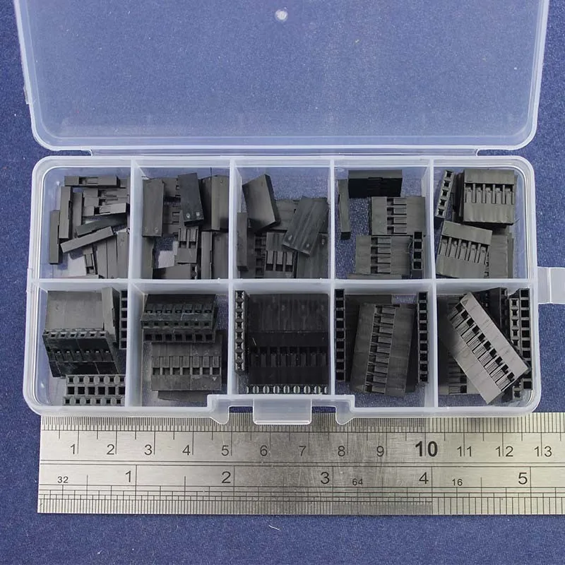 100 шт набор Dupont с коробкой 1 P/2 P/3 P/4 P/5 P/6 P/7 P/8 P/9 P/10 Pin Корпус пластиковая оболочка Клеммная перемычка соединитель
