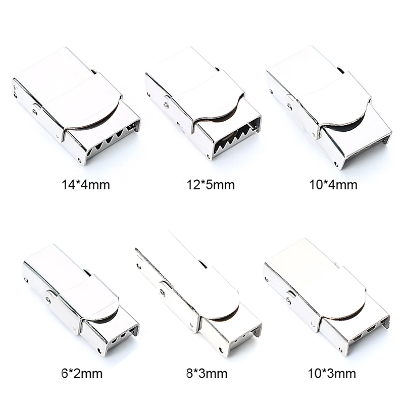 5 шт./лот высококачественные Серебристые застежки из нержавеющей стали с плоским