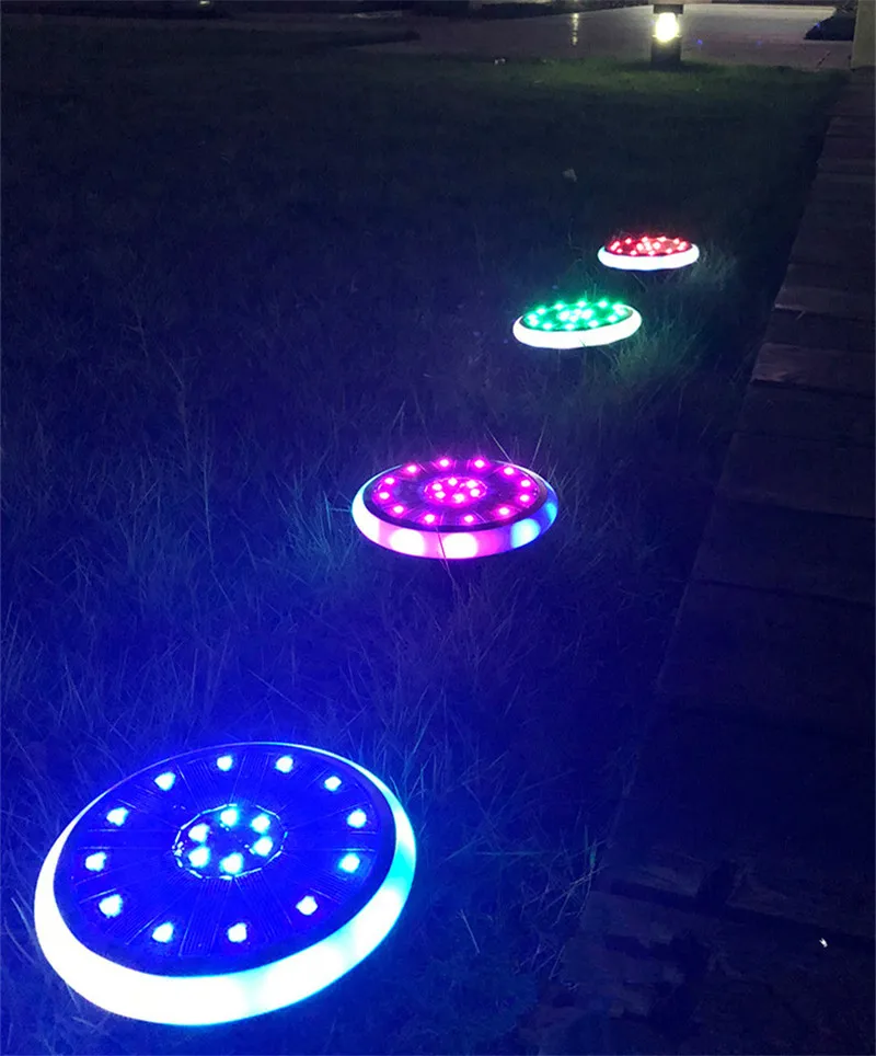 Садовое ландшафтное освещение RGB Светодиодное солнечное похороненное на