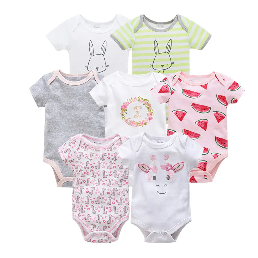 Kavkas vetement bebe, лето, 7 шт./лот, одежда для маленьких мальчиков, roupas de bebe recien nacido, Одежда для новорожденных девочек 0, 3, 6, 9, 12 месяцев - Цвет: 20575920822291