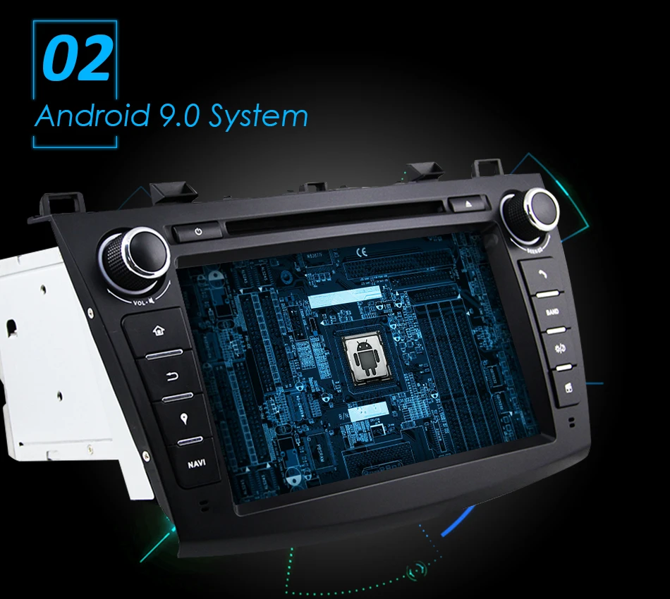 Eunavi " HD экран 2 din Android 9,0 четырехъядерный автомобильный dvd-плеер для 2010 2011 2012 2013 MAZDA 3 стерео радио gps навигация wifi