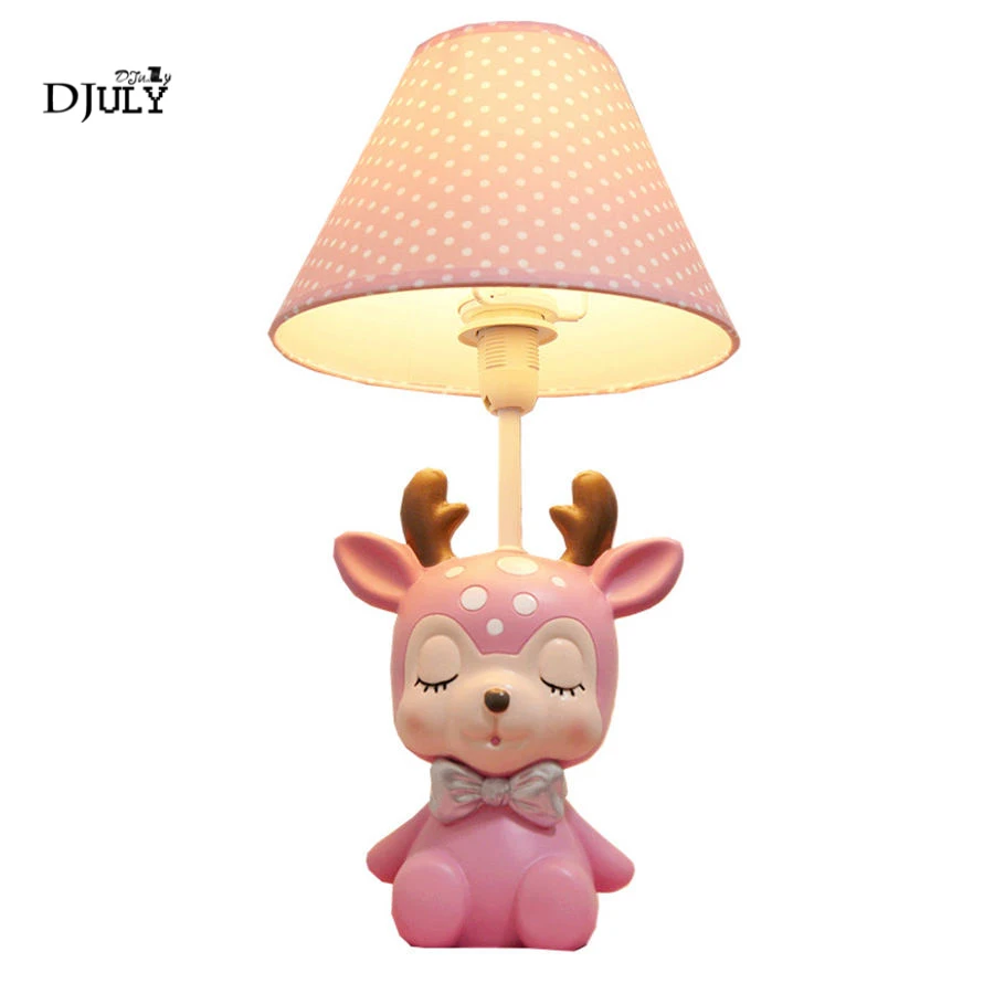 Милый мультяшный Рождественский олень полимерная настольная лампа для детей
