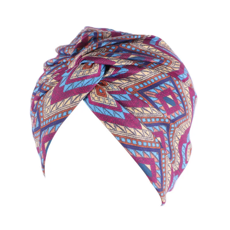 Женский тюрбан с принтом в этническом стиле мусульманская шляпа ночная шапочка