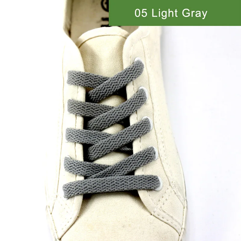 05 Light Gray Новинка, 1 пара шнурков, плоские цветные светодиодные шнурки для обуви, модная парусиновая обувь, цветные шнурки для мальчиков и девочек, длина шнурка: 60-200 см - Цвет: 05 Light Gray