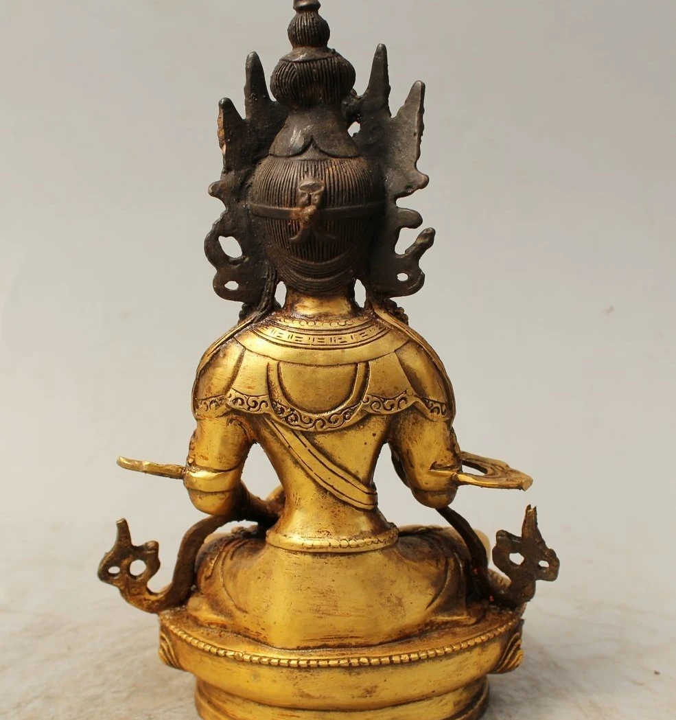9 &quotТибет Буддизм Латунь Сиденье Ваджрасаттва Ваджрадхара Богиня Статуя Будды