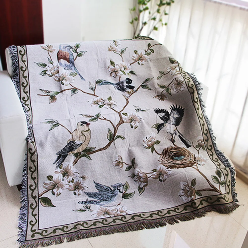 Одеяло для дивана ESSIE HOME Nest And Bird в американском стиле хлопковый ковер гостиной