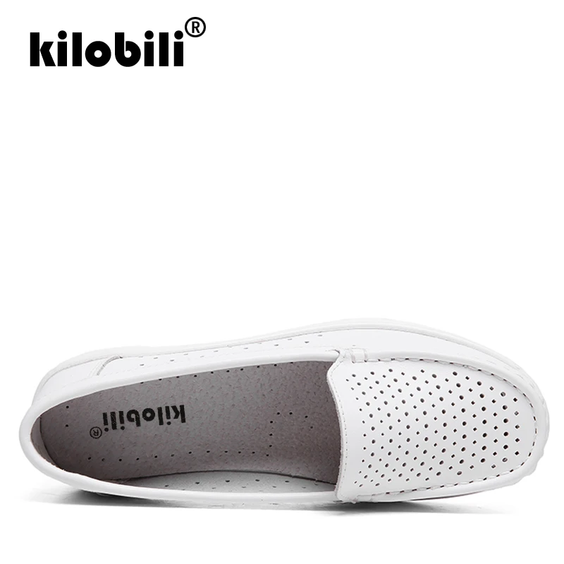 Kilobili/2019 г. весенние женские лоферы из натуральной кожи Повседневные балетки на