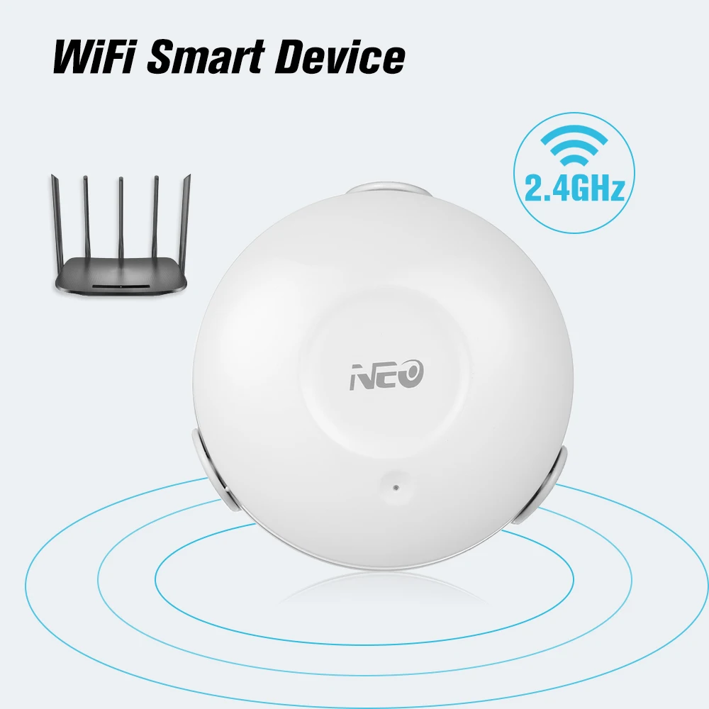 Умный Wi Fi датчик утечки воды NEO детектор с оповещения от приложения домашняя