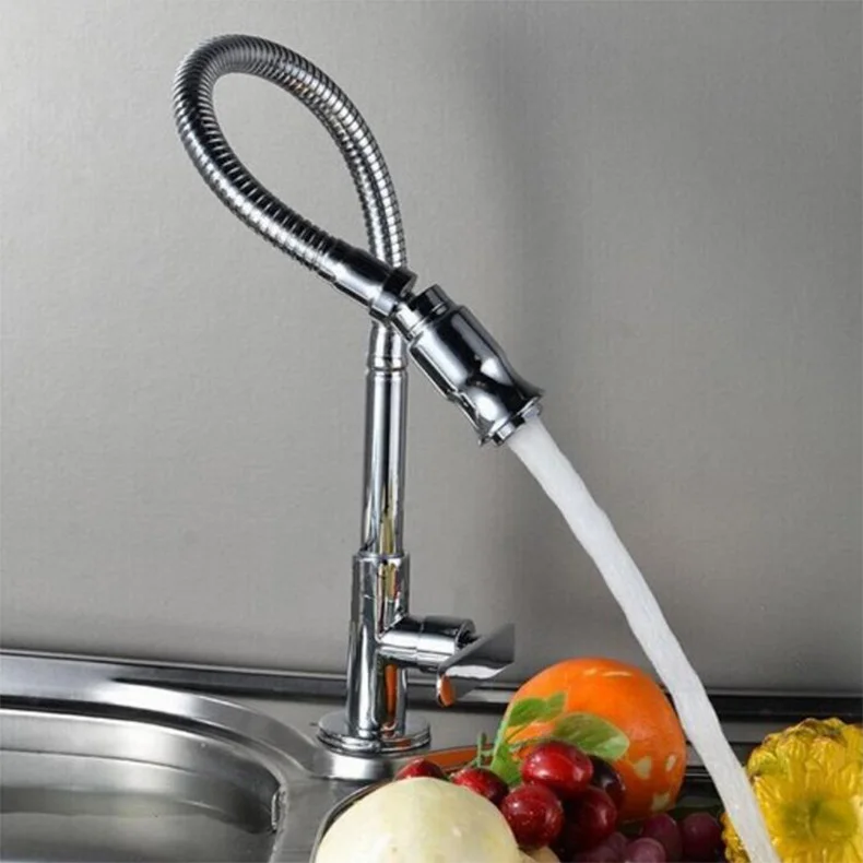 

360 degree Creative rotating single hole single cold kitchen faucet, chrome brass swivel kitchen mixer tap,torneira cozinha