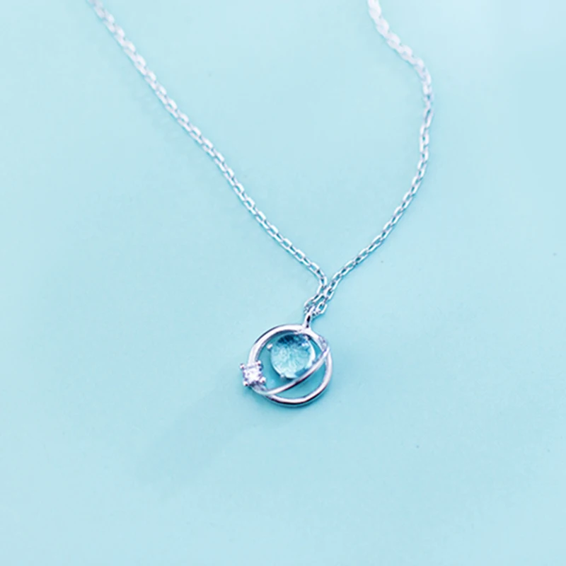 Женское Ожерелье Подвеска из серебра 925 пробы с подвеской кристаллами | Украшения