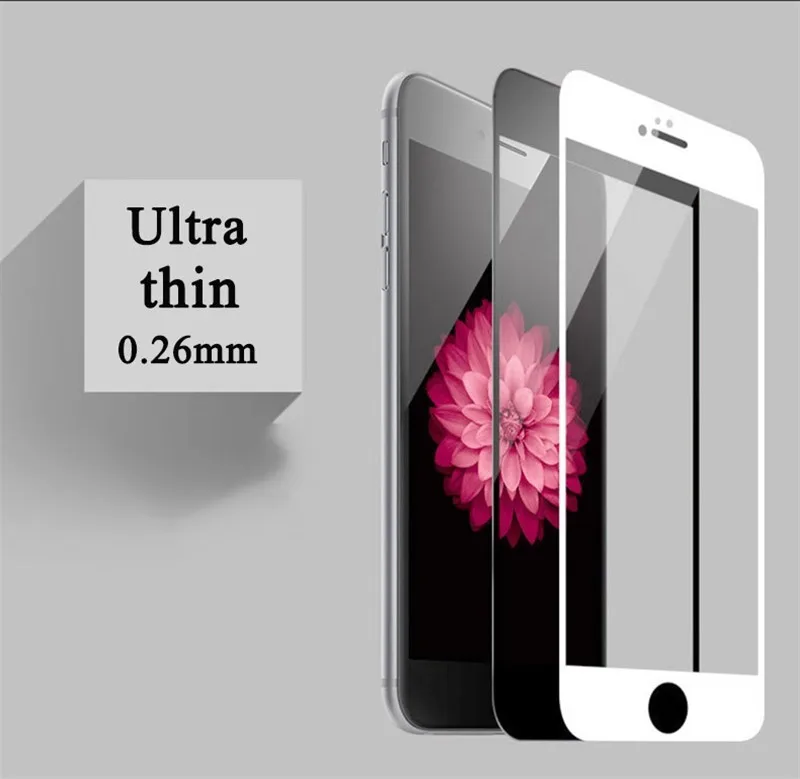 Полноэкранное закаленное стекло с твердыми краями для iphone 7 8 Plus Защита экрана iPhone