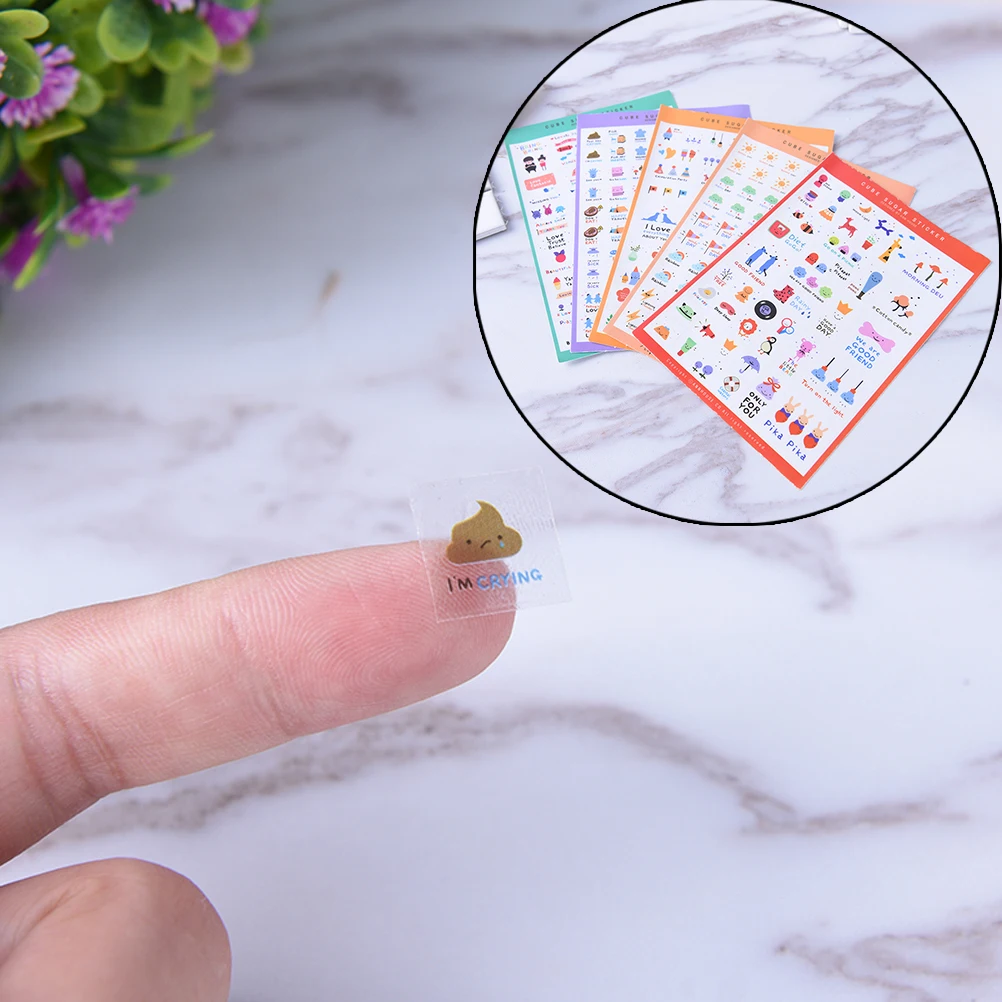 5 шт./компл. милые корейские ПВХ прозрачные чешуйчатые печатные карты наклейки