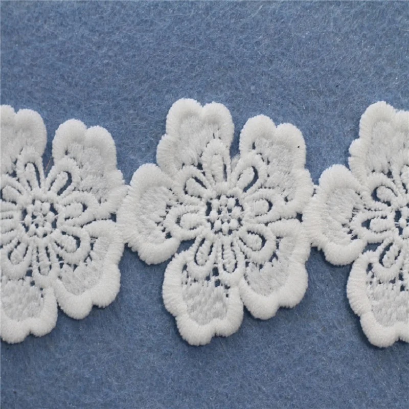 3.5cm White Milk Silk Ribbon Guipure Lace Trim Or Fabric Warp Knitting DIY Garment Accessories | Дом и сад