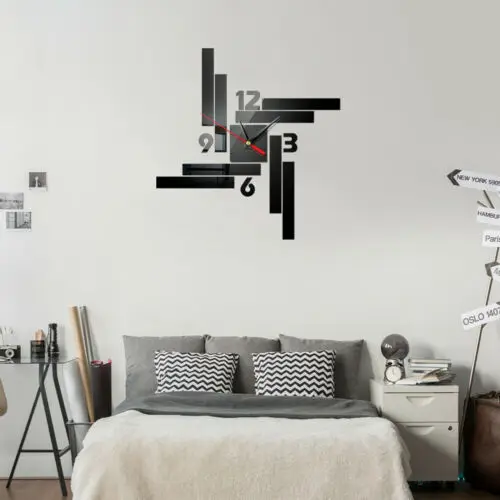 Новинка 2019 часы настенные Horloge 3D сделай сам акриловые зеркальные наклейки