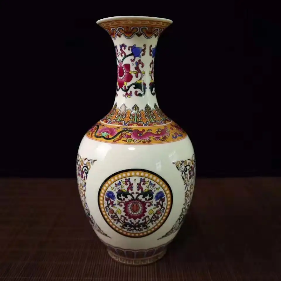 Изысканная китайская архаизическая цветная эмалированная декоративная