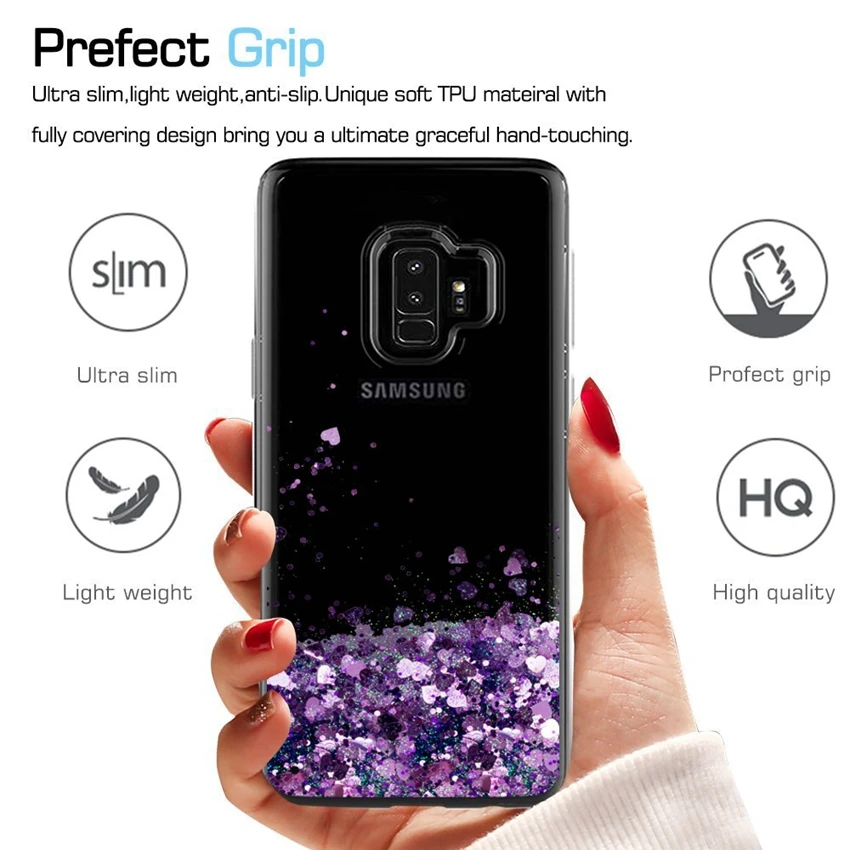Чехол UPaitou для Samsung Galaxy S9 S8 Plus S6 S7 Edge Note 5 8 переливающийся жидкий Роскошный чехол из