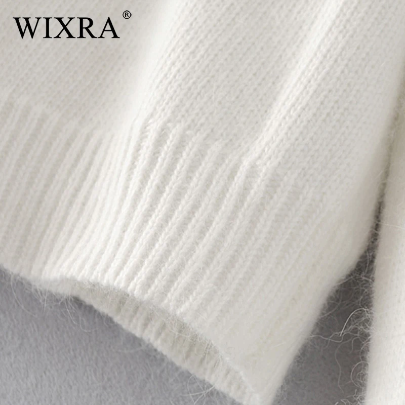 Wixra Warm And Charm Autumn New Sweaters Women Cardigan Knitted Sweater Coat Long Sleeve Female V-Neck Tops For |