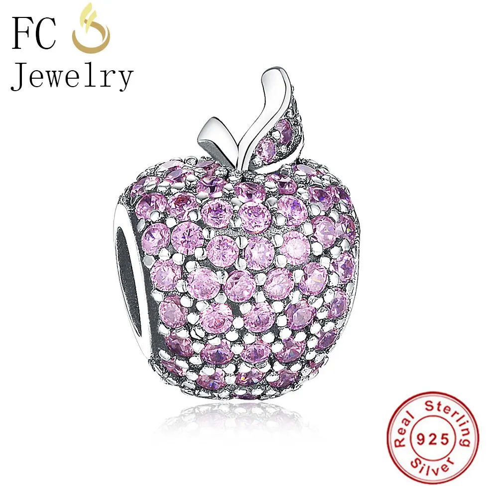 FC0154-P FC ювелирное изделие, браслет Pandora, 925 серебро, животное, фрукты, цирконий, лист, цветок, бусина, для создания рефлексиона, для женщин, Berloque - Цвет: FC0154-P