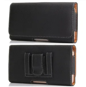 Универсальный чехол для смартфона, Тонкий чехол с зажимом для ремня мобильный телефон дюйма, кобура, черный матовый кожаный чехол для iphoneSamsungHuawei