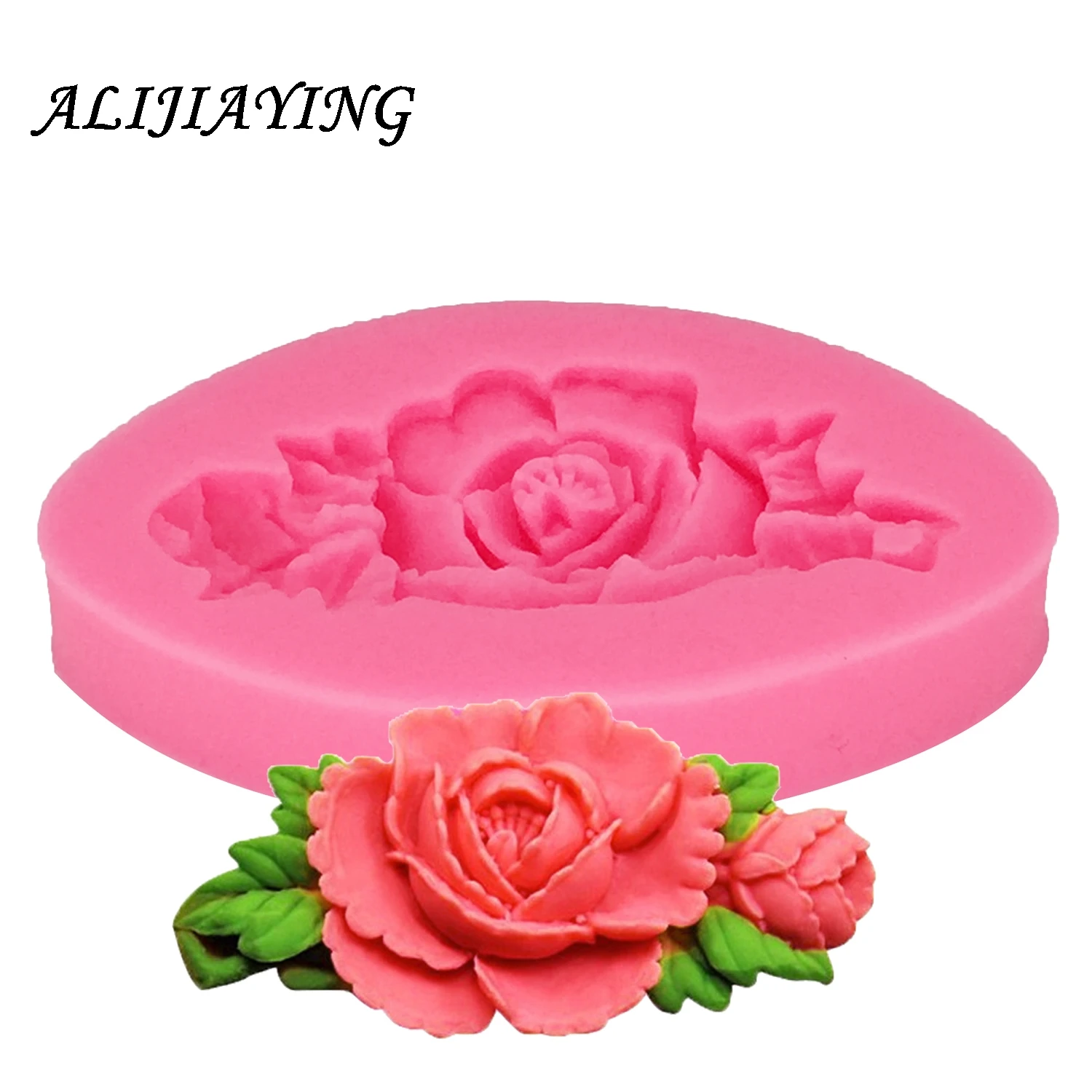 

1Pcs Peony Rose Shape Silicone Fondant Molds Flowers Clay Mold Cake Baking Wedding Decorating Tools Cake Border Mould D0050