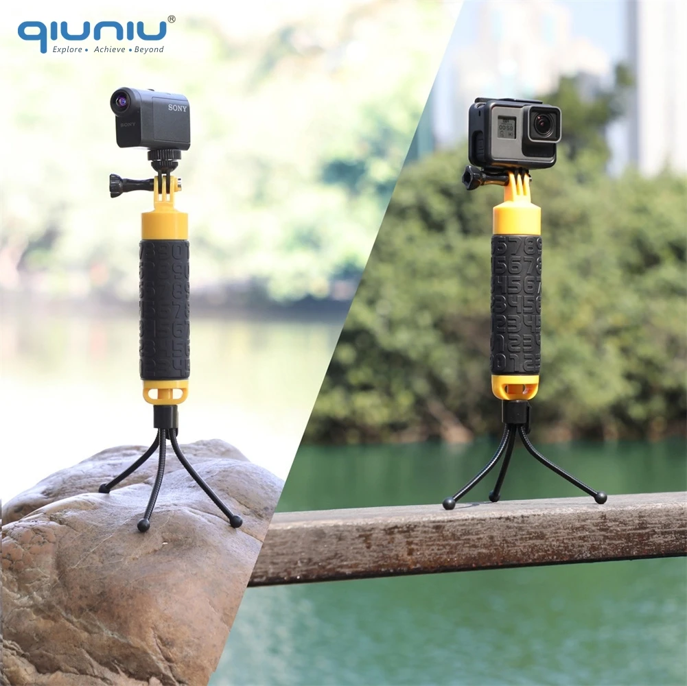 Водонепроницаемый монопод QIUNIU с ручкой поплавком мини штативом для GoPro Hero 2018 7 6 5 4