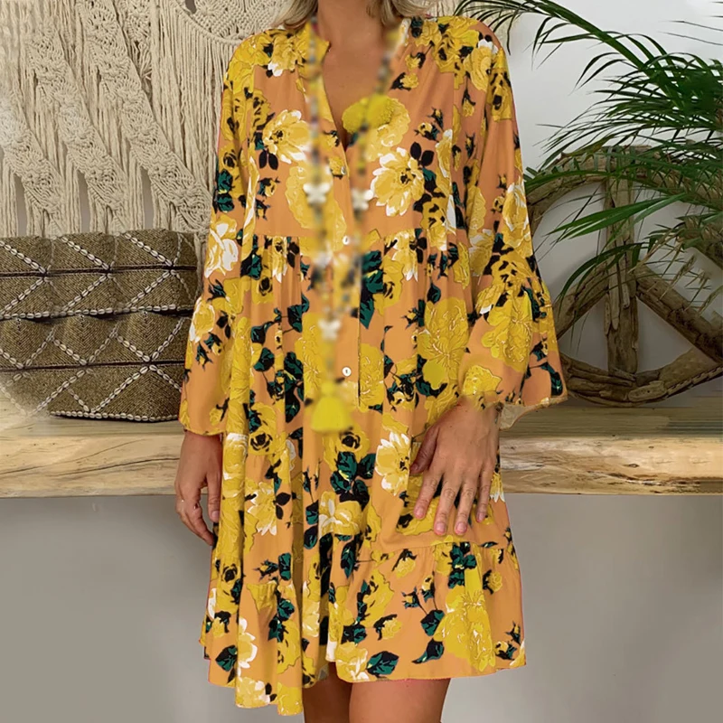 Женское платье Коктейльное Летнее мини винтажный Модный свободный сарафан для